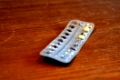 Anti Baby Pill, contraception, bith control. / 
Makro der Verpackung einer Anti-Baby-Pille